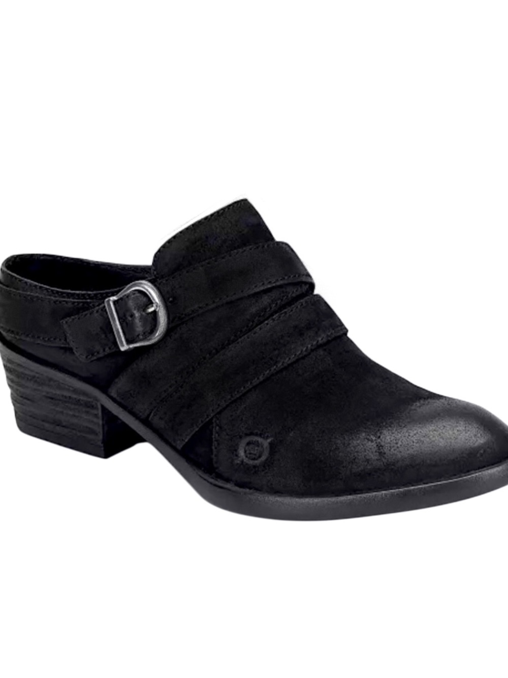 Born Black Leather Boone Slip On Cowboy Mules Size 7.5
